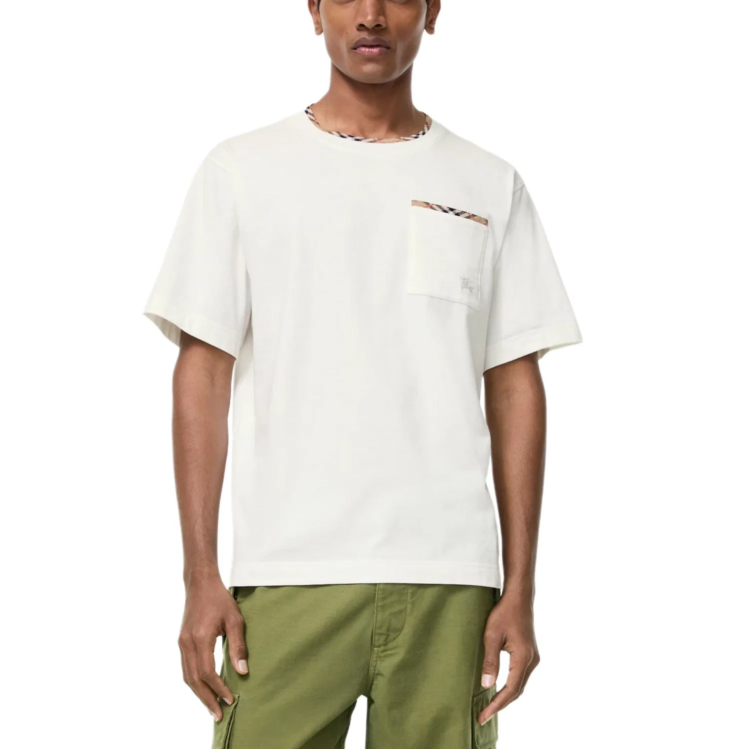 Мужская футболка свободного кроя с принтом Chalk White Burberry, Chalk White — фото 3