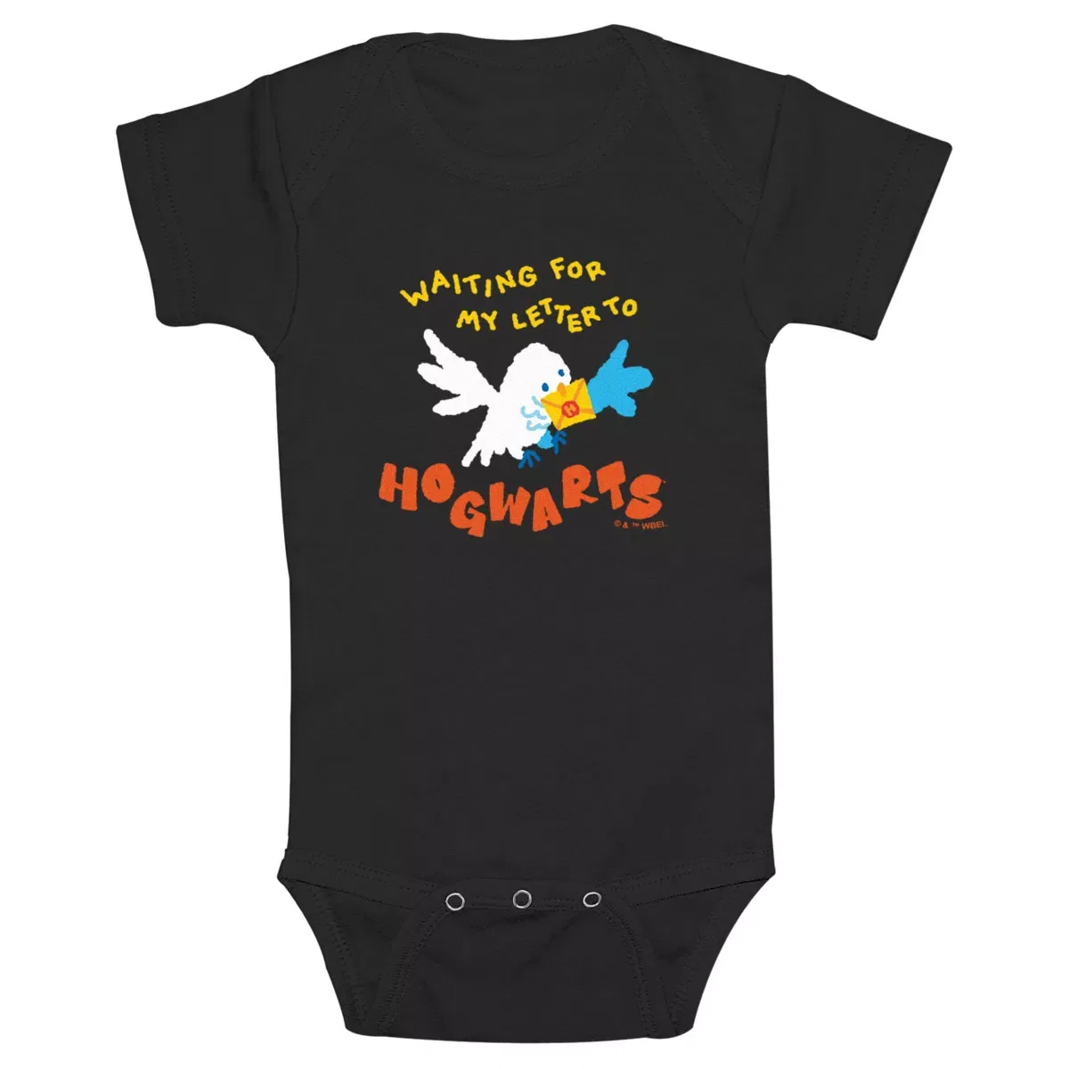 Детское боди с коротким рукавом с принтом Harry Potter Hedwig Waiting for My Letter, Harry Potter, Black