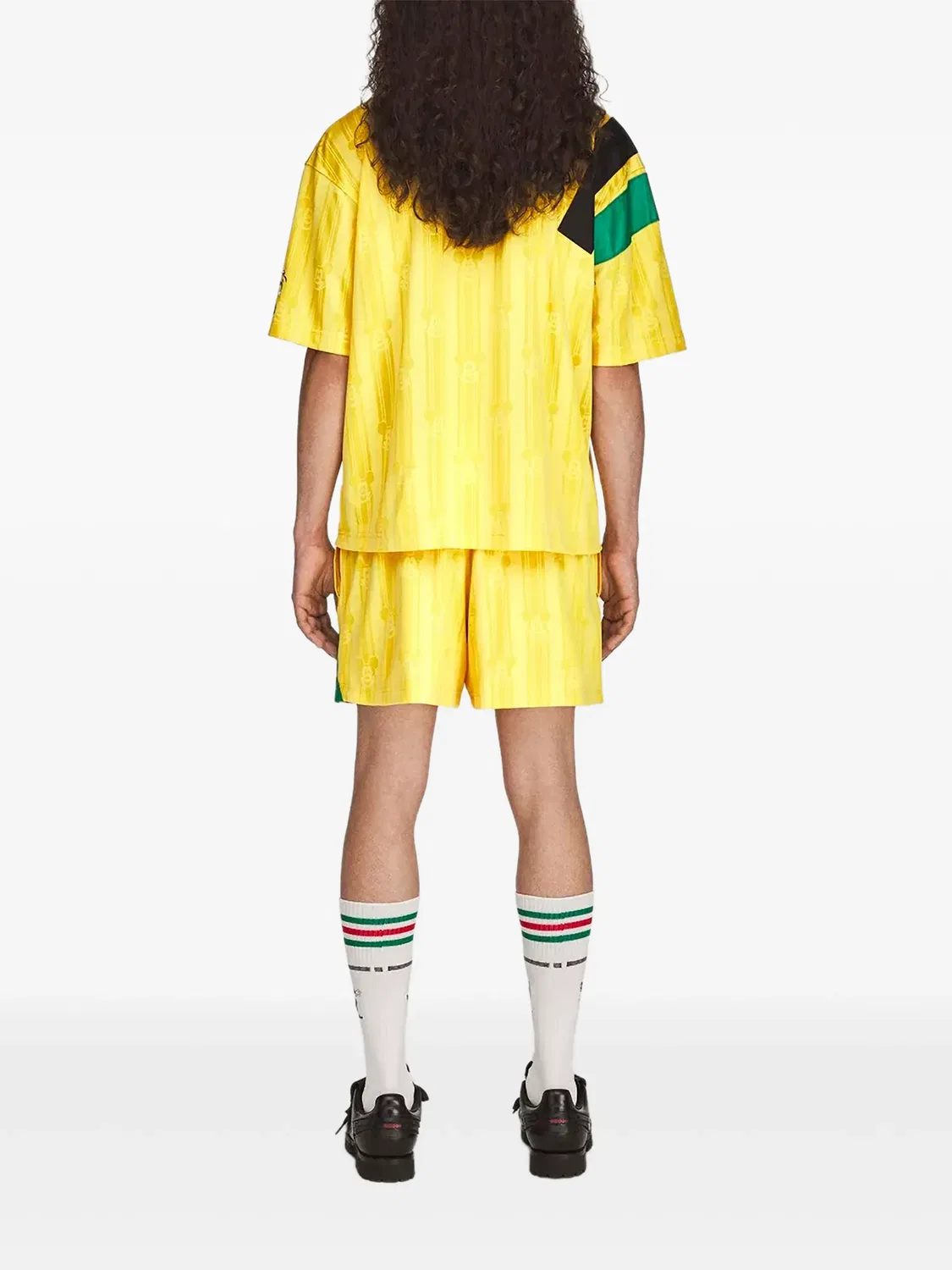 Трековые шорты из желтого жаккарда Adidas, желтый — фото 4
