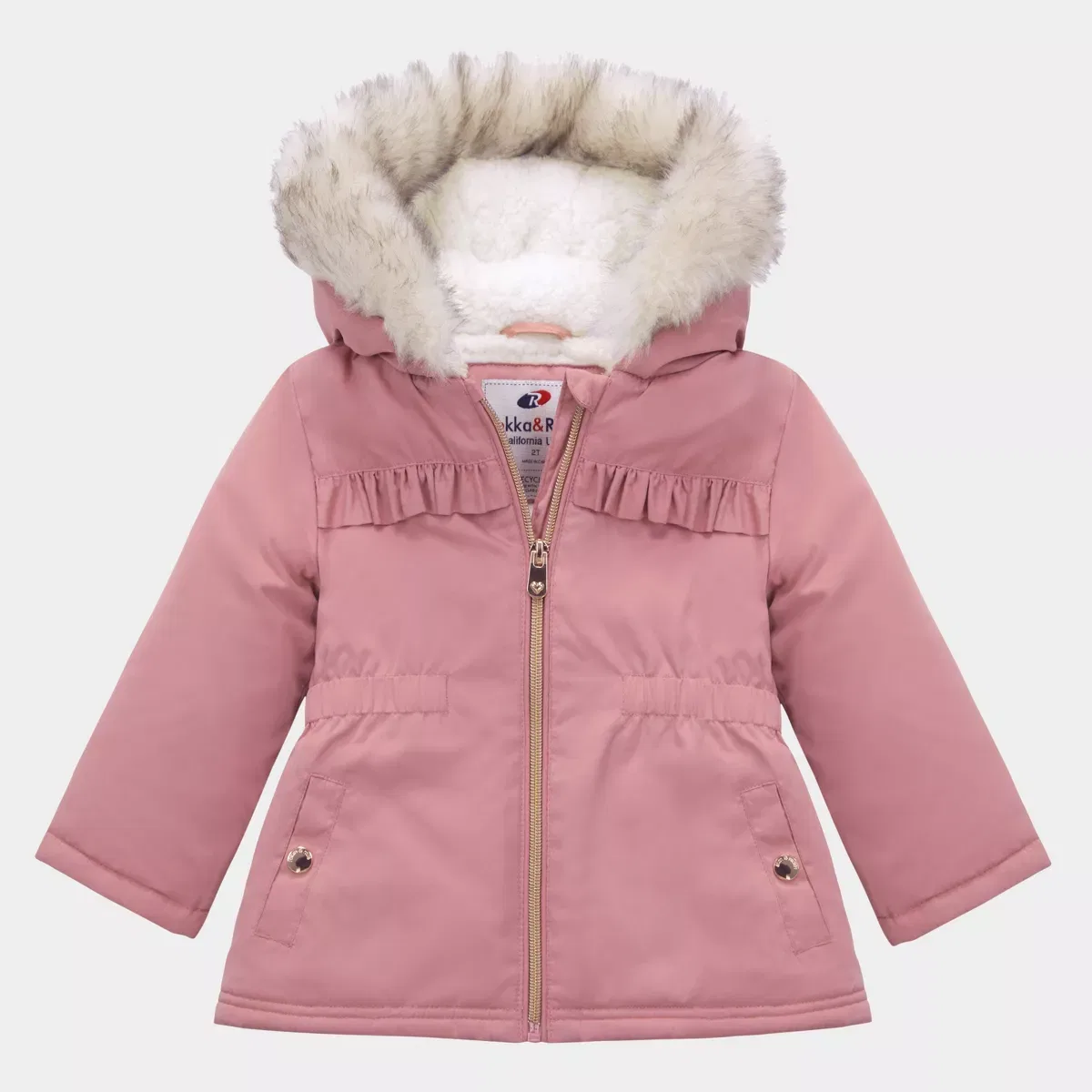 Детское пальто для девочек с флисовой подкладкой Rokka&Rolla, Rose Pink