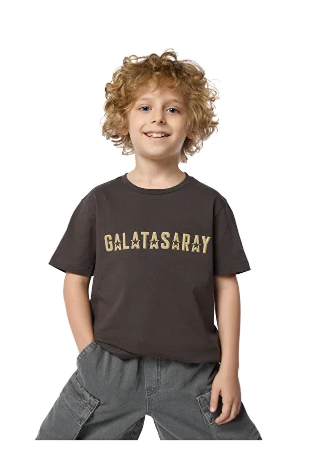 Детская футболка для мальчиков с принтом Galatasaray 5 Star Detailed Gsstore, Anthracite