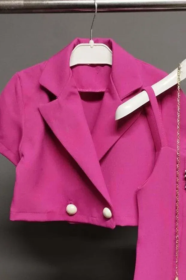Детское платье для девочек с вышивкой сердцем Riccotarz, Fuchsia — фото 2