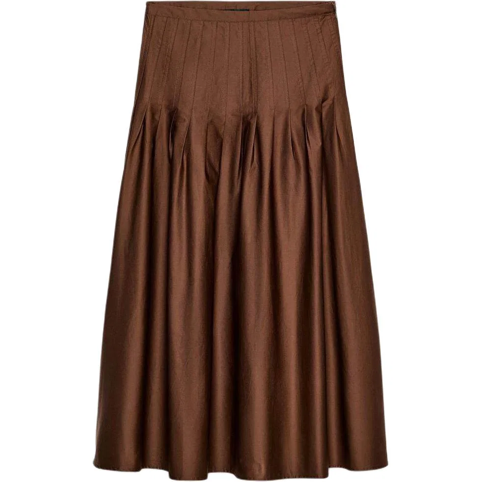 Женская юбка-трапеция Casual Long Skirts для женщин ZARA, Dark Brown