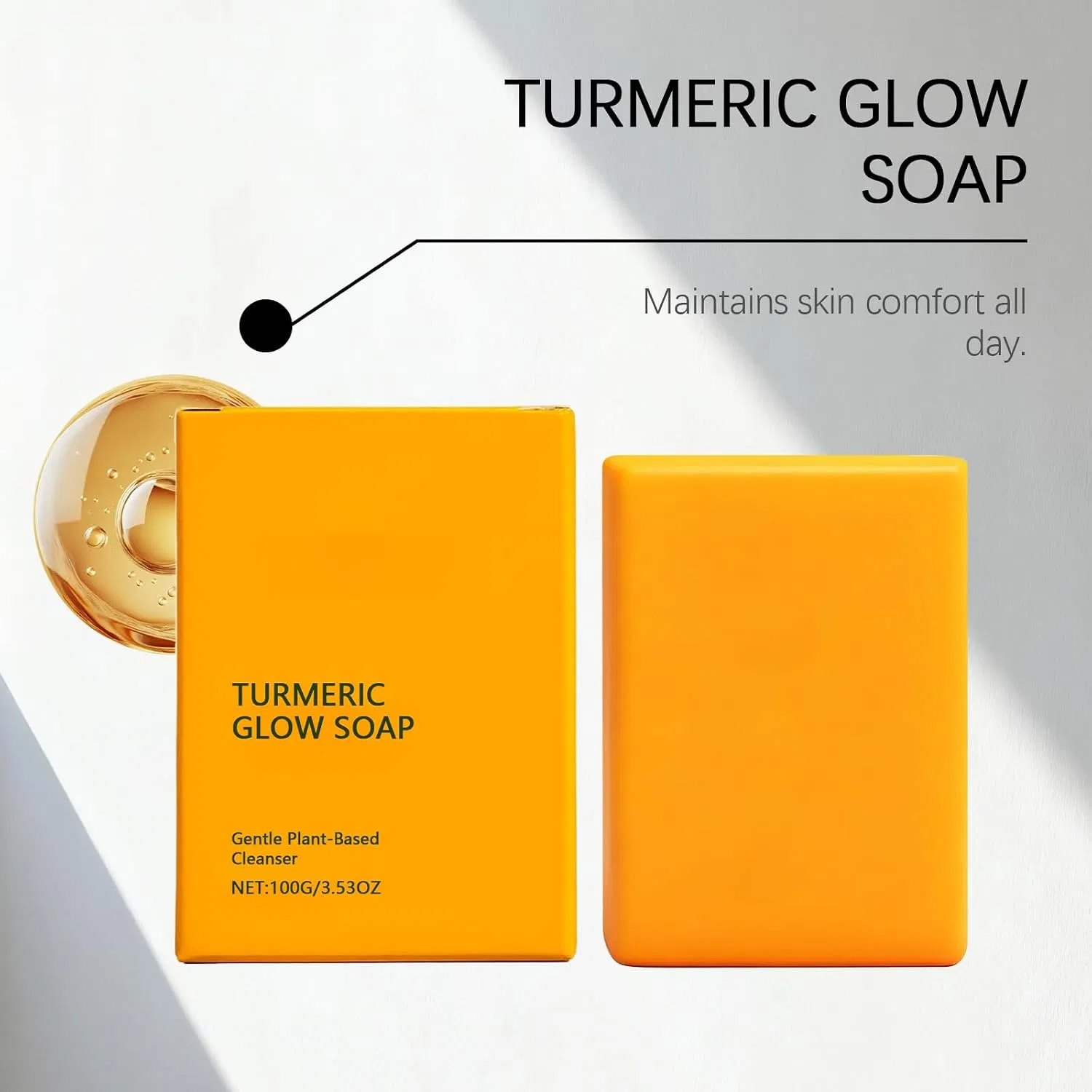 Твердое мыло Kurkuma Glow, отшелушивающее, с куркумой, 100 г, 6 шт, 6PCS Hnyxeqjl — фото 4