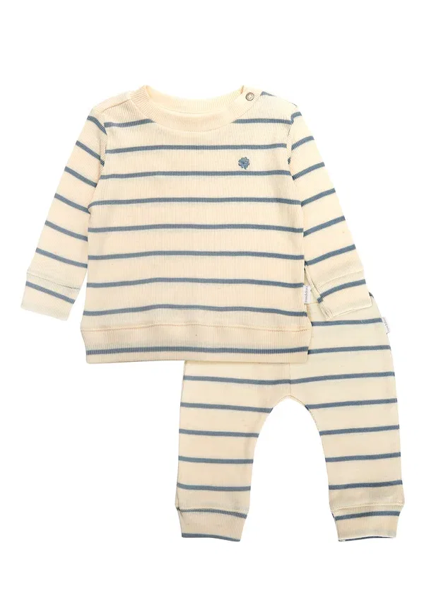 Пижама полосатая Tessino set, Noppies, Dusty Blue, голубой