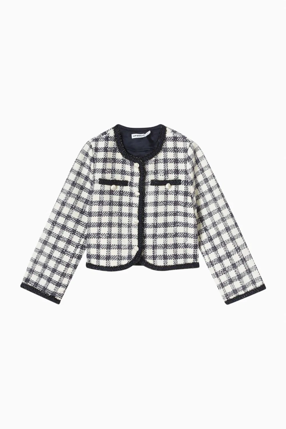 Куртка из букле на шерстяной основе Check Boucle Self Portrait