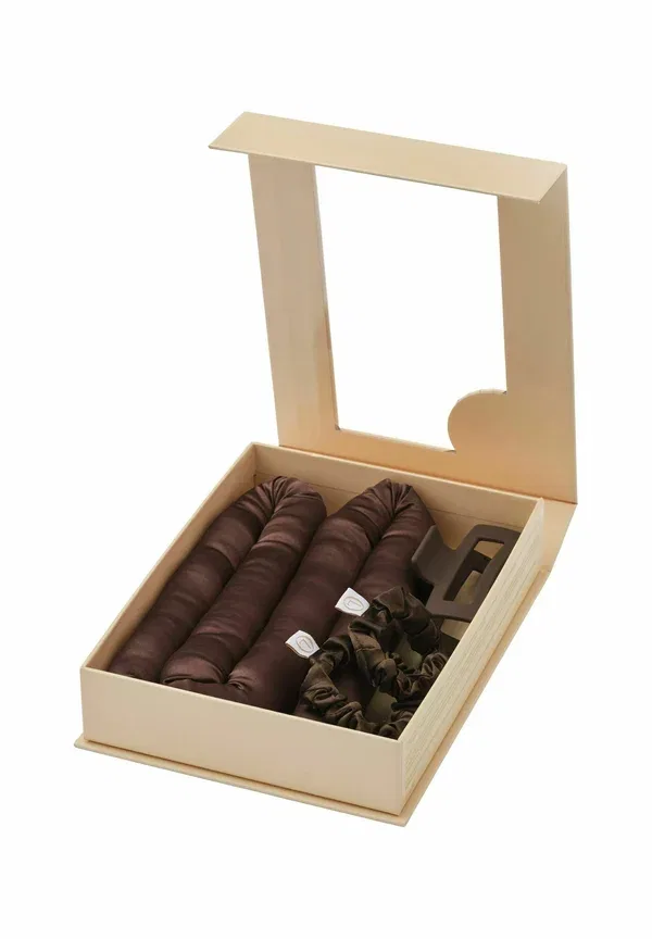 Набор для укладки волос без нагрева Mulberrysilk medium - rollers & heatless curlers Lenoites, Brown — фото 2