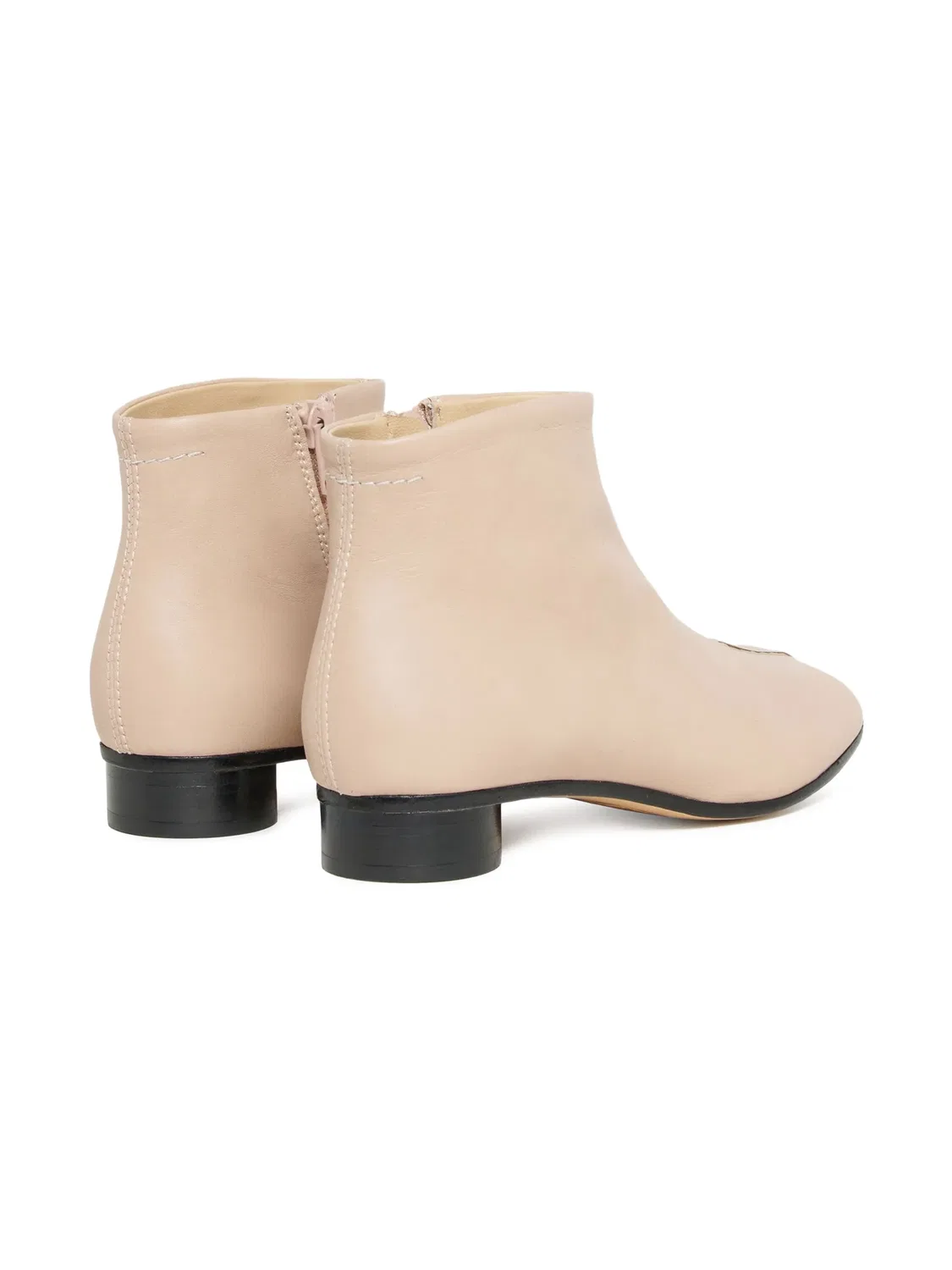 Ботинки из телячьей кожи на молнии MM6 Maison Margiela, бежевый — фото 2