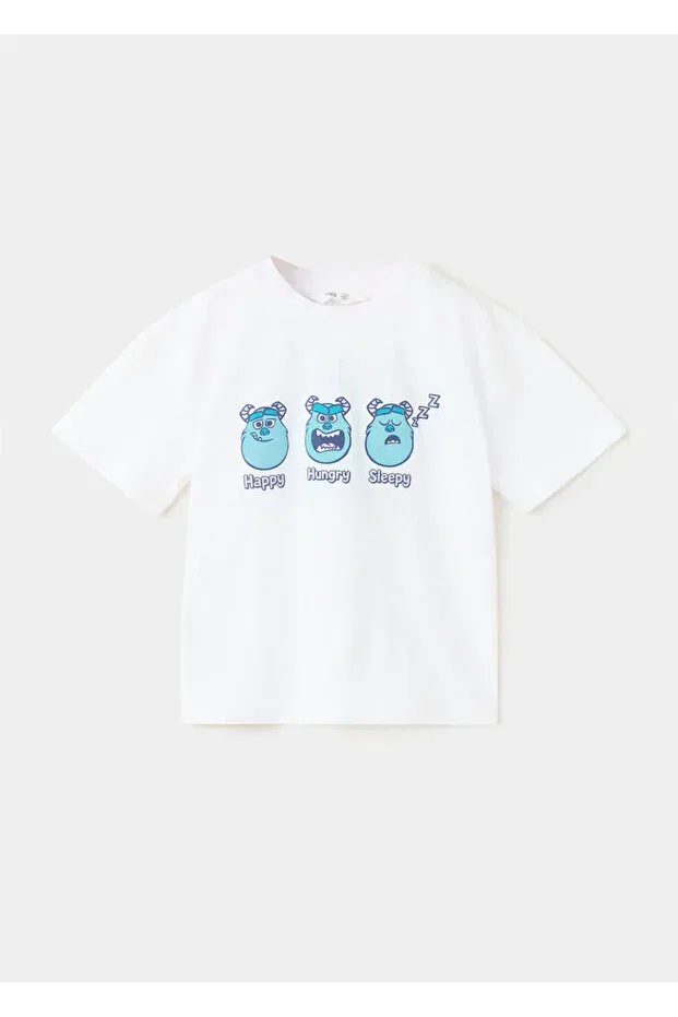 Детская футболка хлопковая с принтом Mango Baby, White