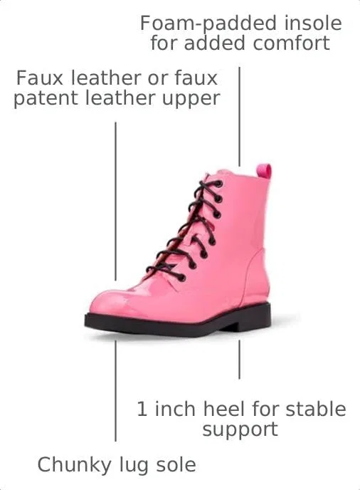 Детские ботинки для девочек на молнии Amazon Essentials, Pink Patent — фото 2