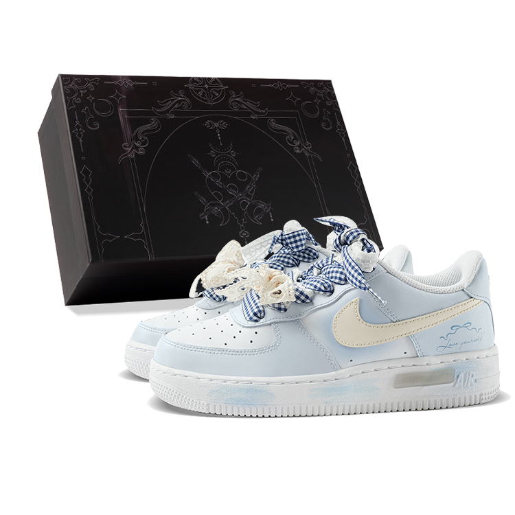 

Детские кроссовки для скейтбординга Air Force 1 LE Low Top для подростков Nike, синий/белый