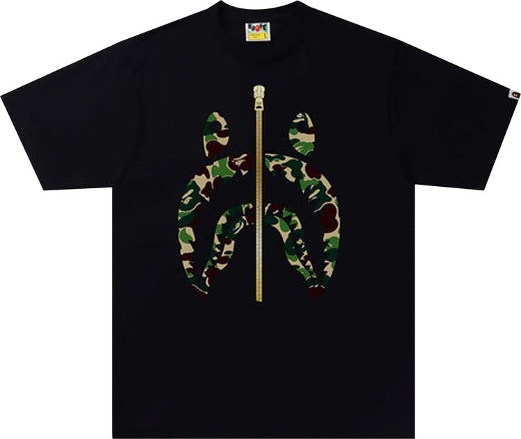 

Футболка BAPE ABC Camo Shark Tee 'Black/Green', черный