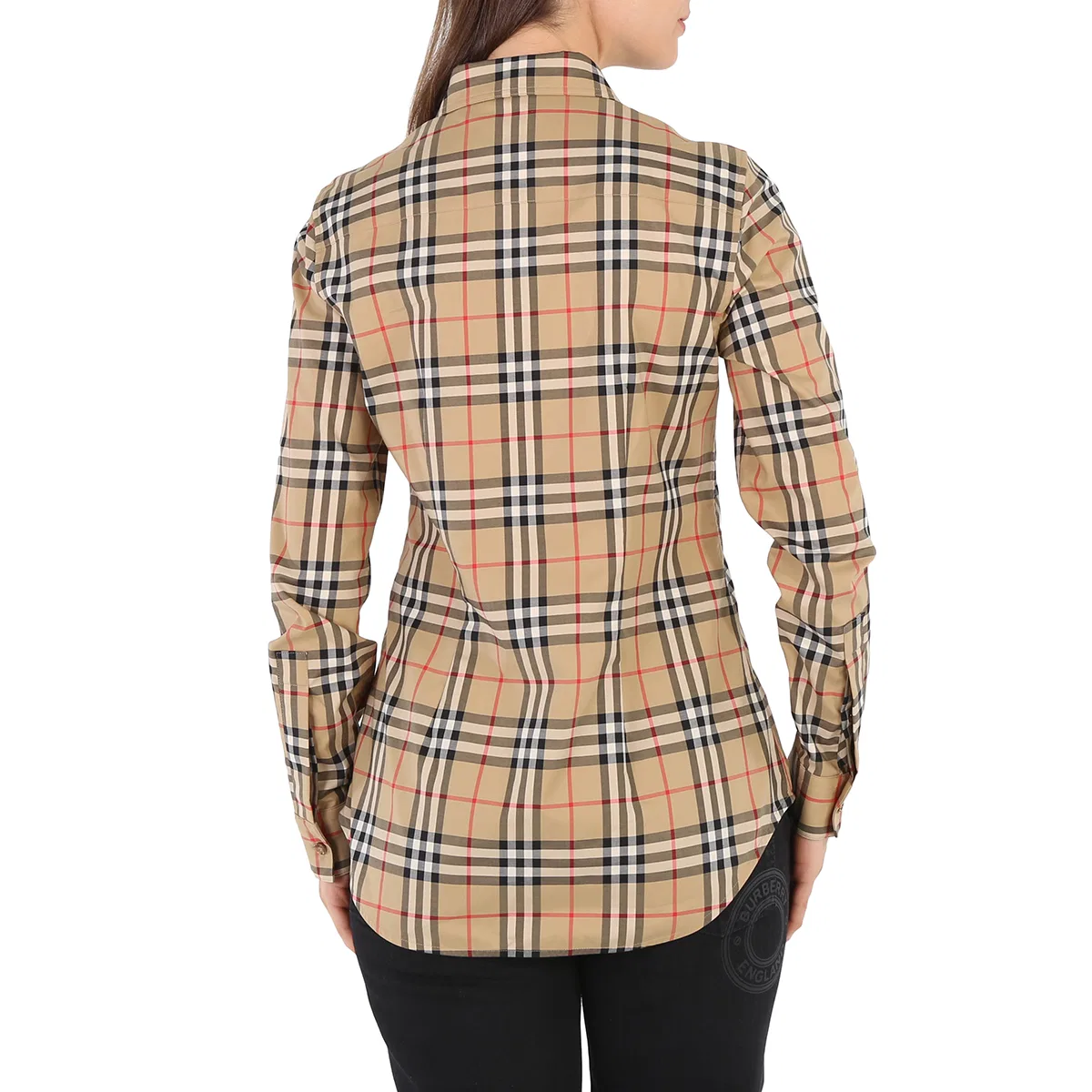 Женская рубашка с принтом Vintage Check, модель Ladies Vintage Check Stretch Cotton Button-down Collar Shirt Burberry, Archive Beige — фото 3