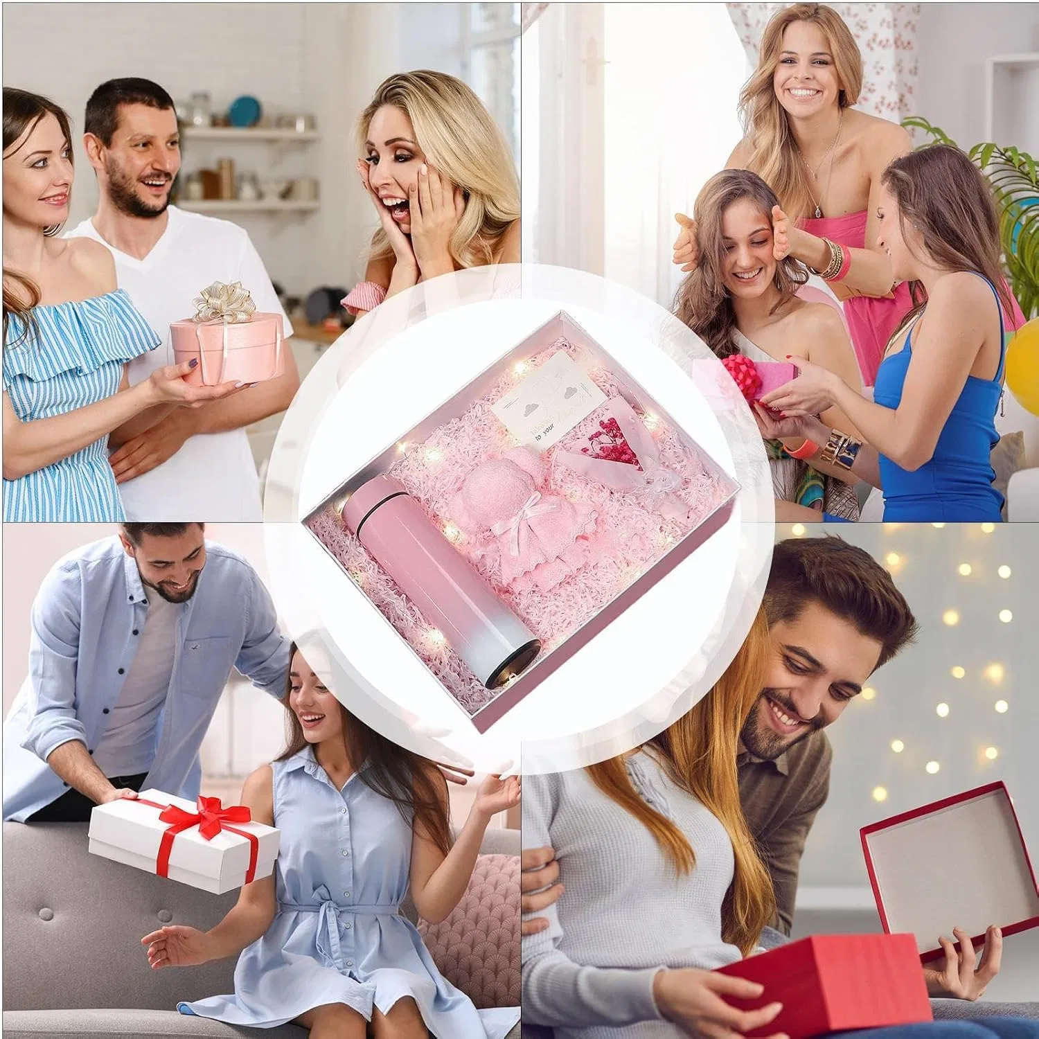 Подарочный набор Mom Box, Zuasdvnk, 4 предмета: термокружка, полотенце, поздравительная открытка, пакет, 28x21x10 см — фото 4