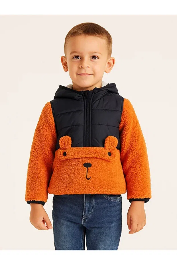 Детское пальто для девочек с капюшоном Midu & Fun, Orange