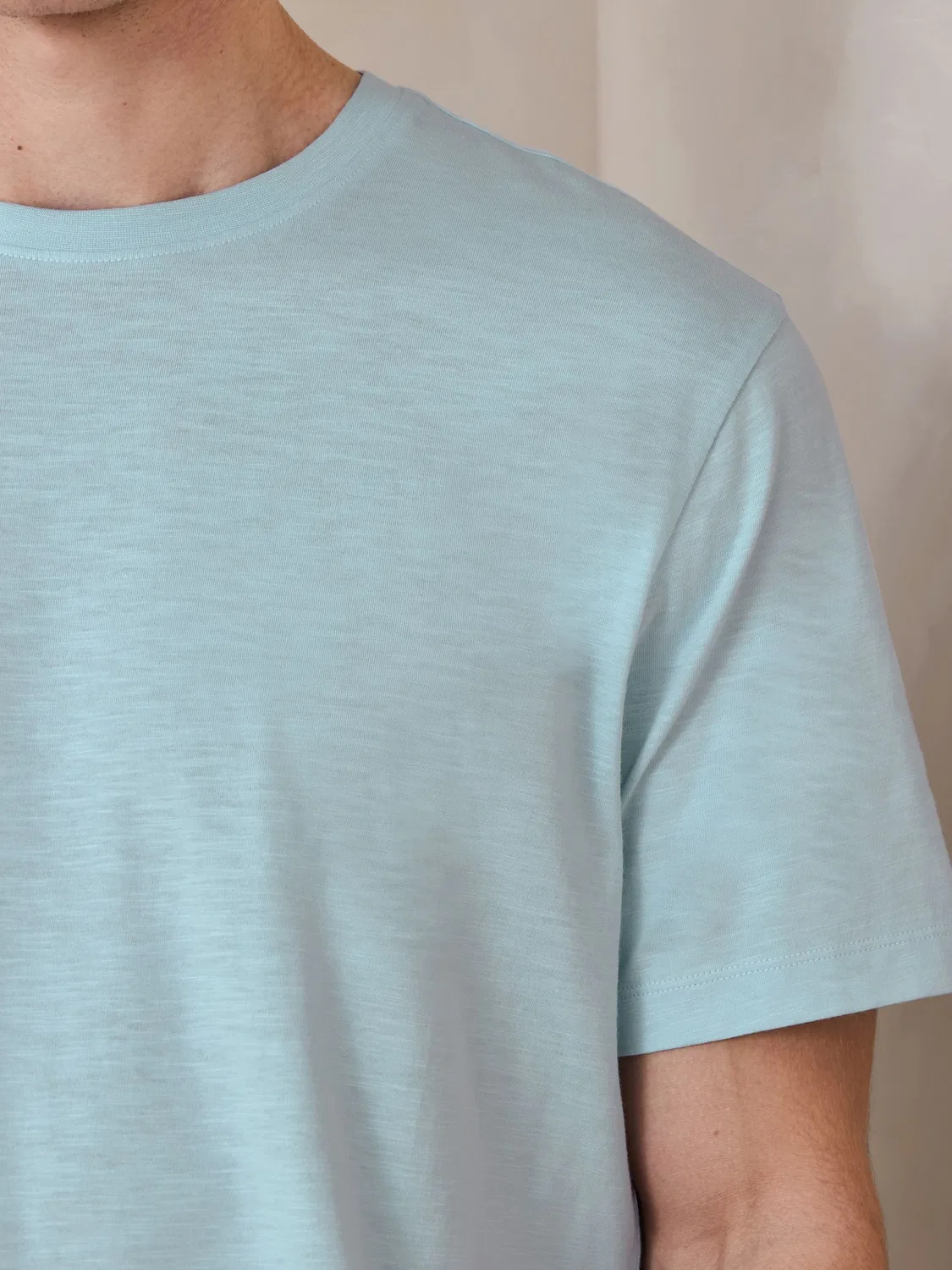 Футболка слэб, легкая, модель Blue Lightweight Slub Modal Next, синий — фото 4