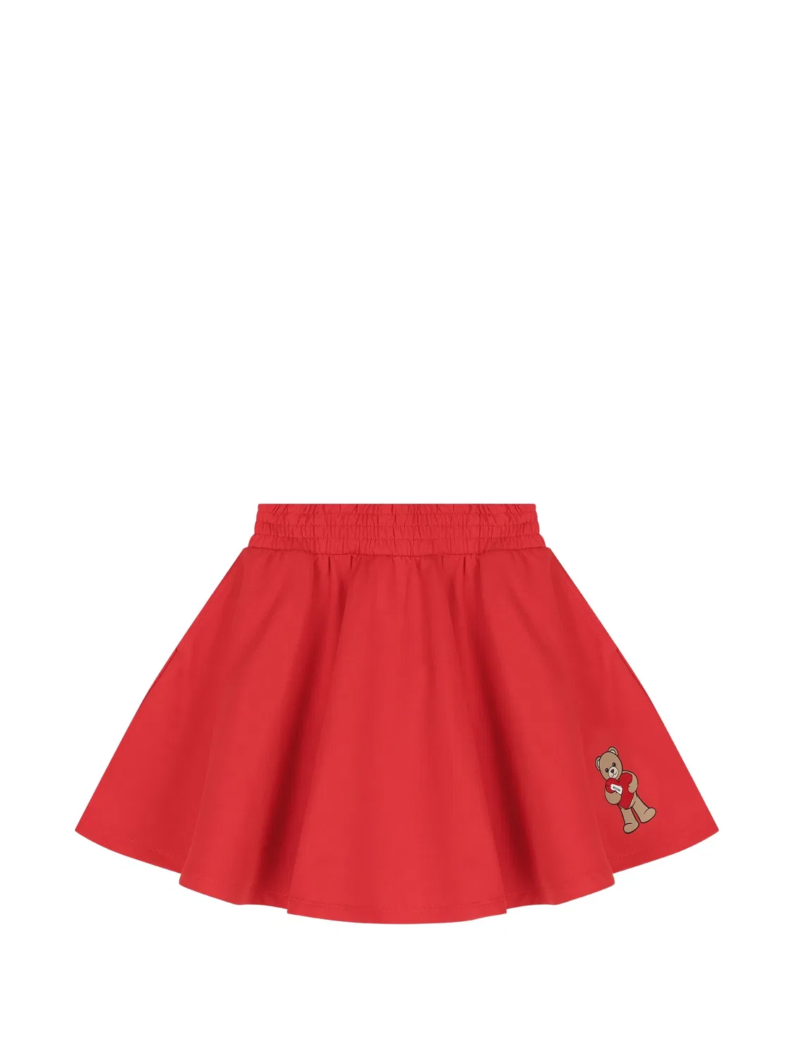 Расклешенная юбка с нашивкой Teddy Bear Moschino Kids, красный