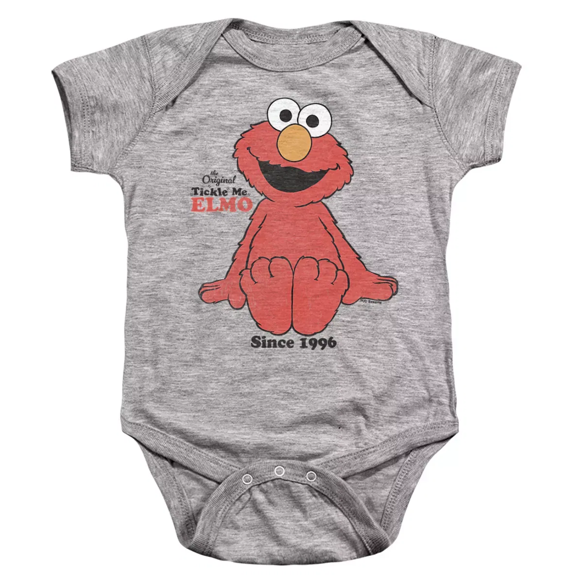 Детское боди с коротким рукавом Tickle Me Elmo Since 1996 Sesame Street, Athletic Heather
