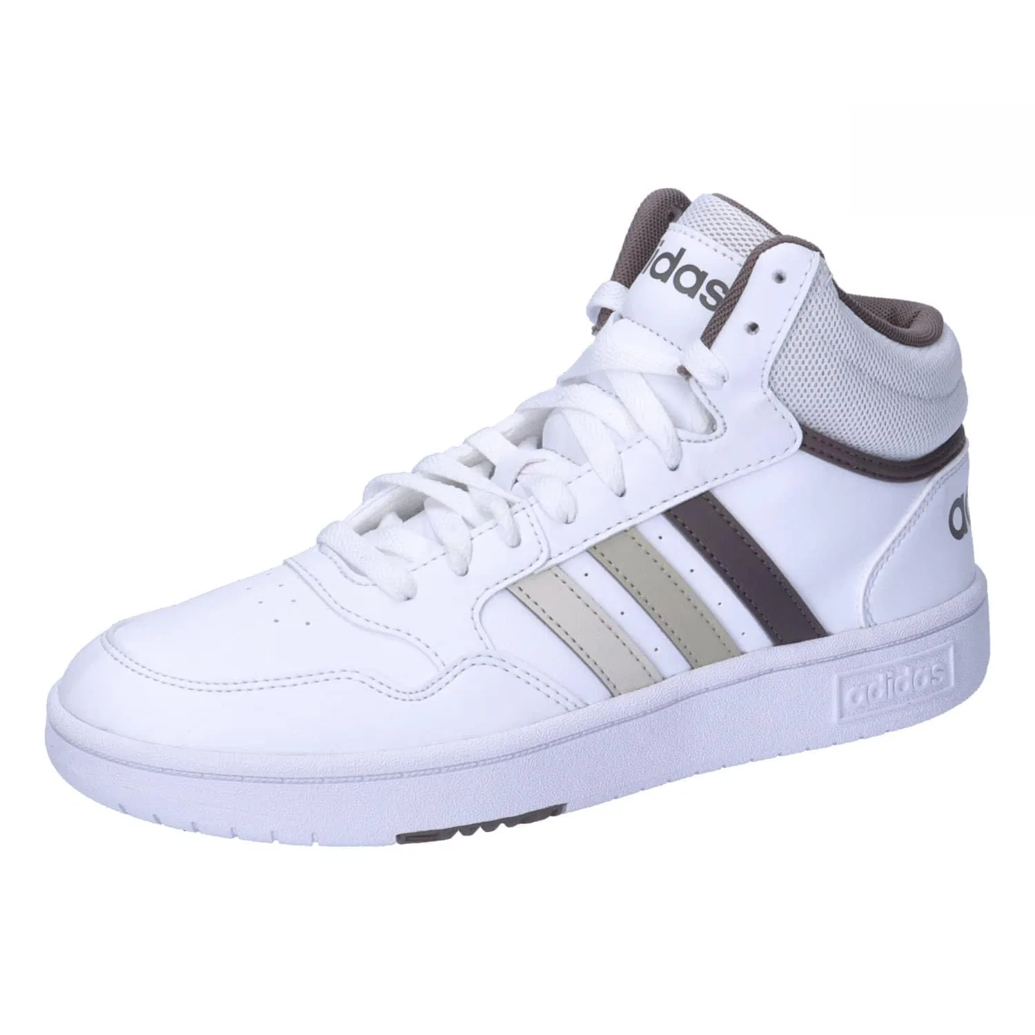 Детские кроссовки для мальчиков и девочек с полосками Hoops Mid Adidas, Cloud White Orbit Grey Putty Grey