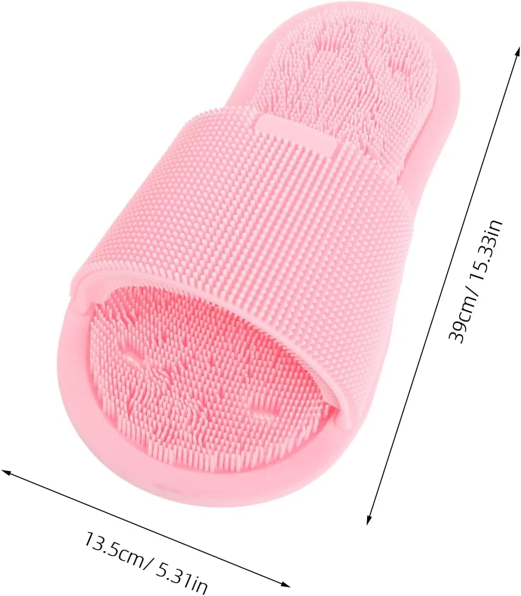 Массажные тапочки для душа с присосками, Silicone, 2 шт, 39x13.5x7.5 см, Pink Dearmamy — фото 2