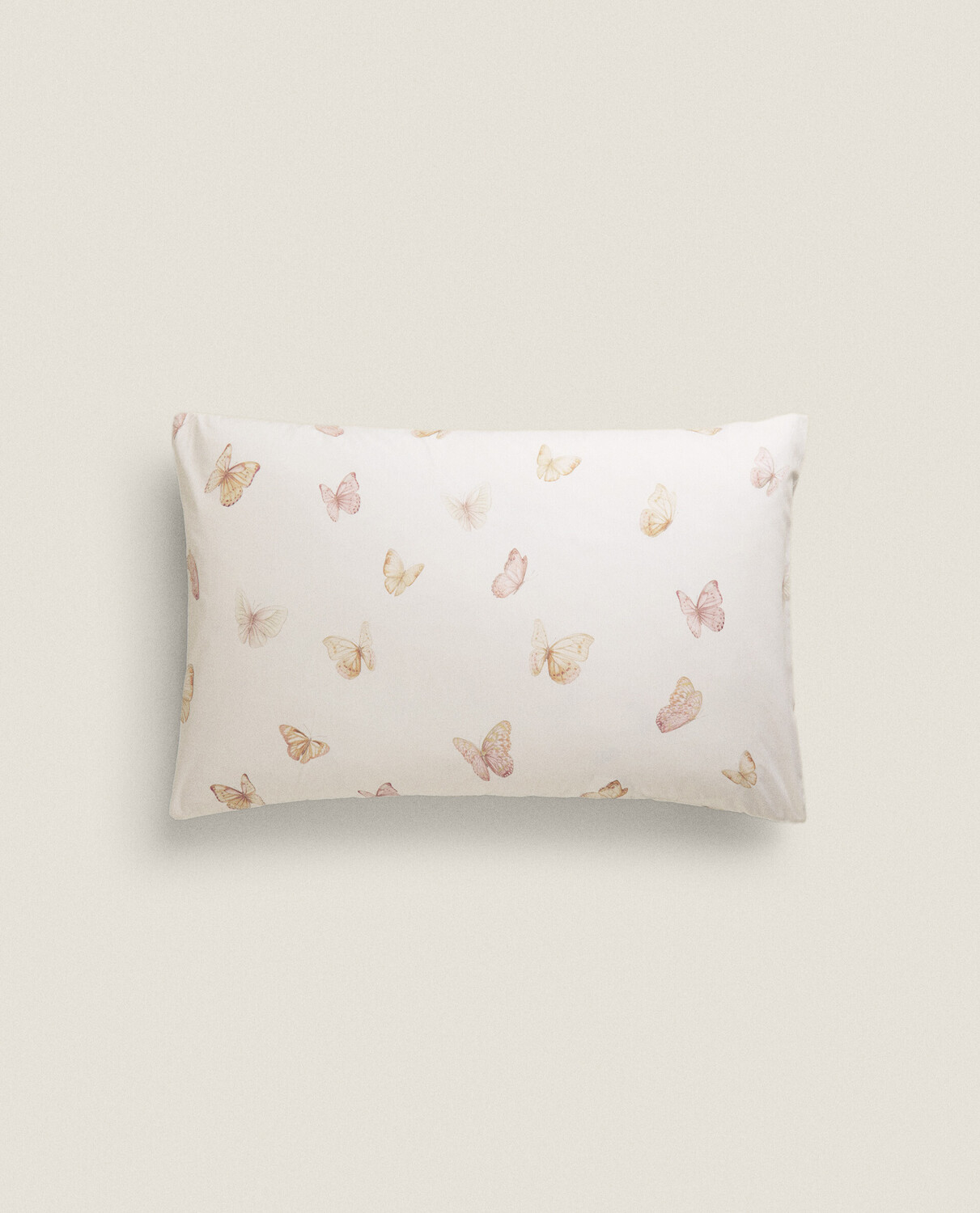 Наволочка Zara Home Butterfly Cotton Duvet Cover, светло-розовый — фото 4
