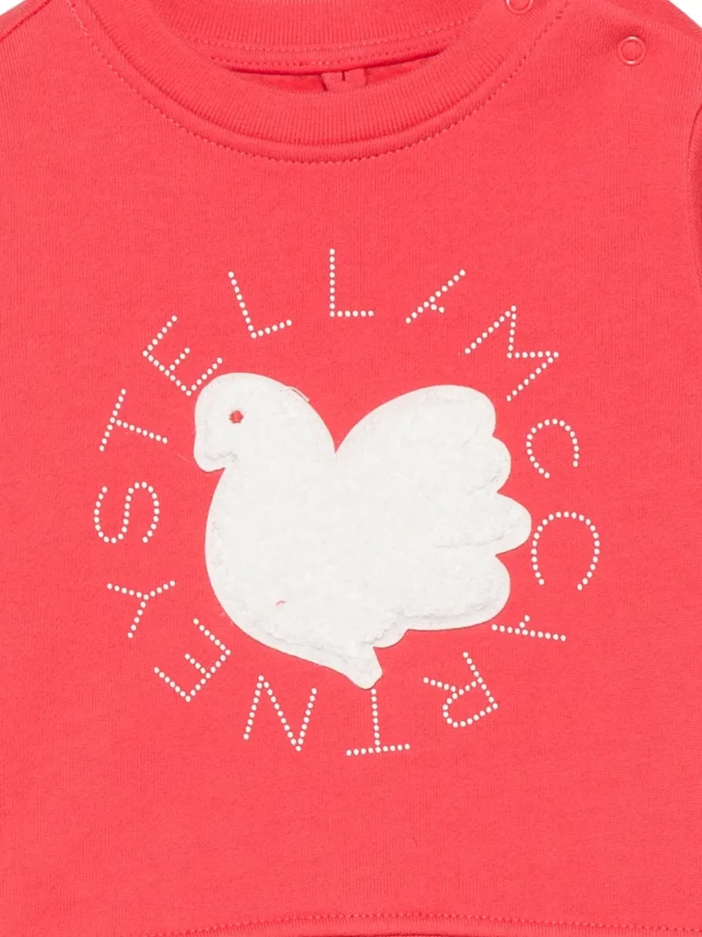 Свитшот с логотипом и нашивкой в виде голубя Stella Mccartney Kids, красный — фото 3