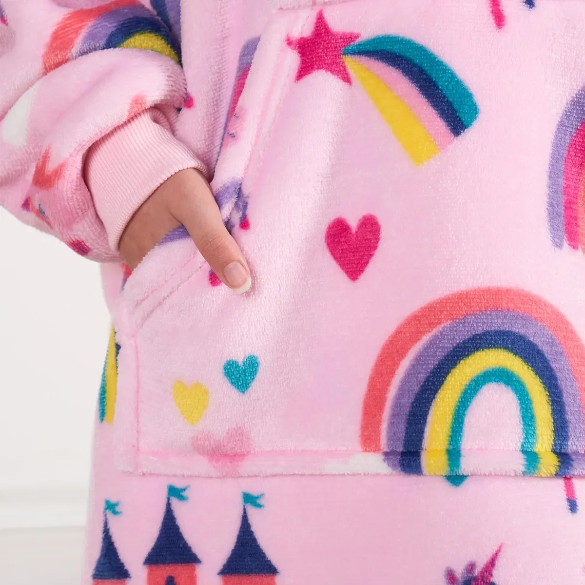 Детский худи оверсайз Rainbow с принтом, Ohs, Pink — фото 4
