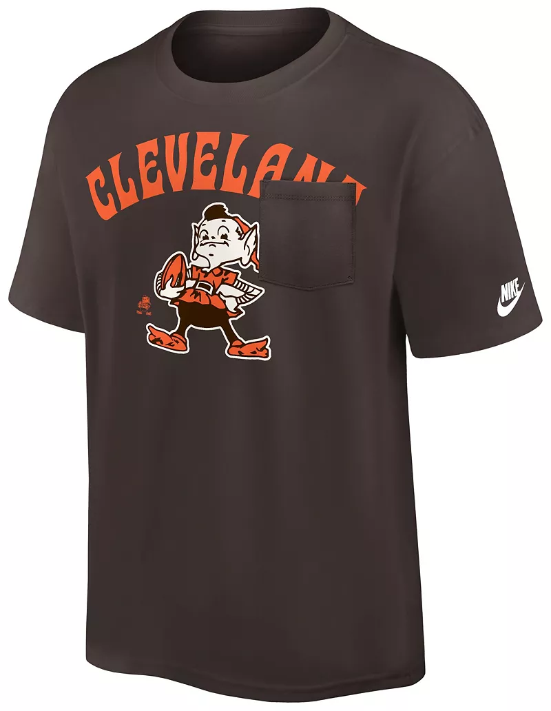 

Мужская коричневая футболка Nike Cleveland Browns Rewind 90 Pocket Seal