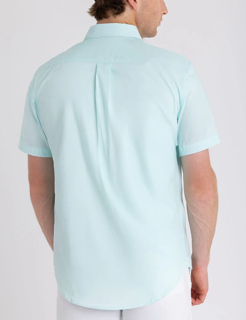 Мужская рубашка U.S. Polo Assn. Short Sleeve Stretch Poplin, светло-голубой — фото 2