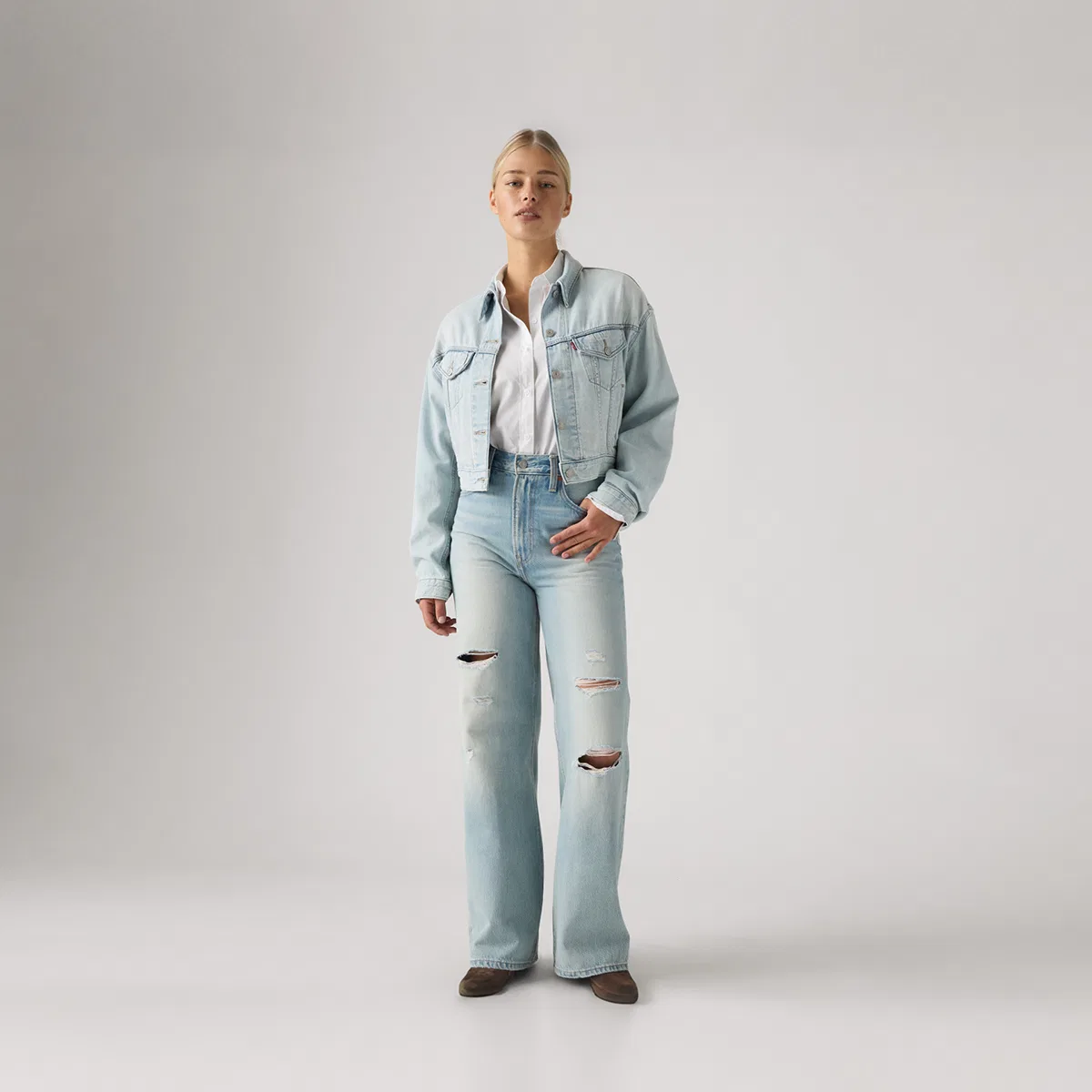 Женские джинсы с принтом Light Blue Levis, Light Blue — фото 4