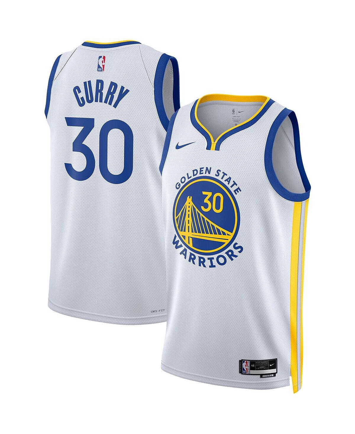 Мужская и женская футболка stephen curry white golden state warriors 2022/23 swingman — издание association edition Nike, белый — фото 2