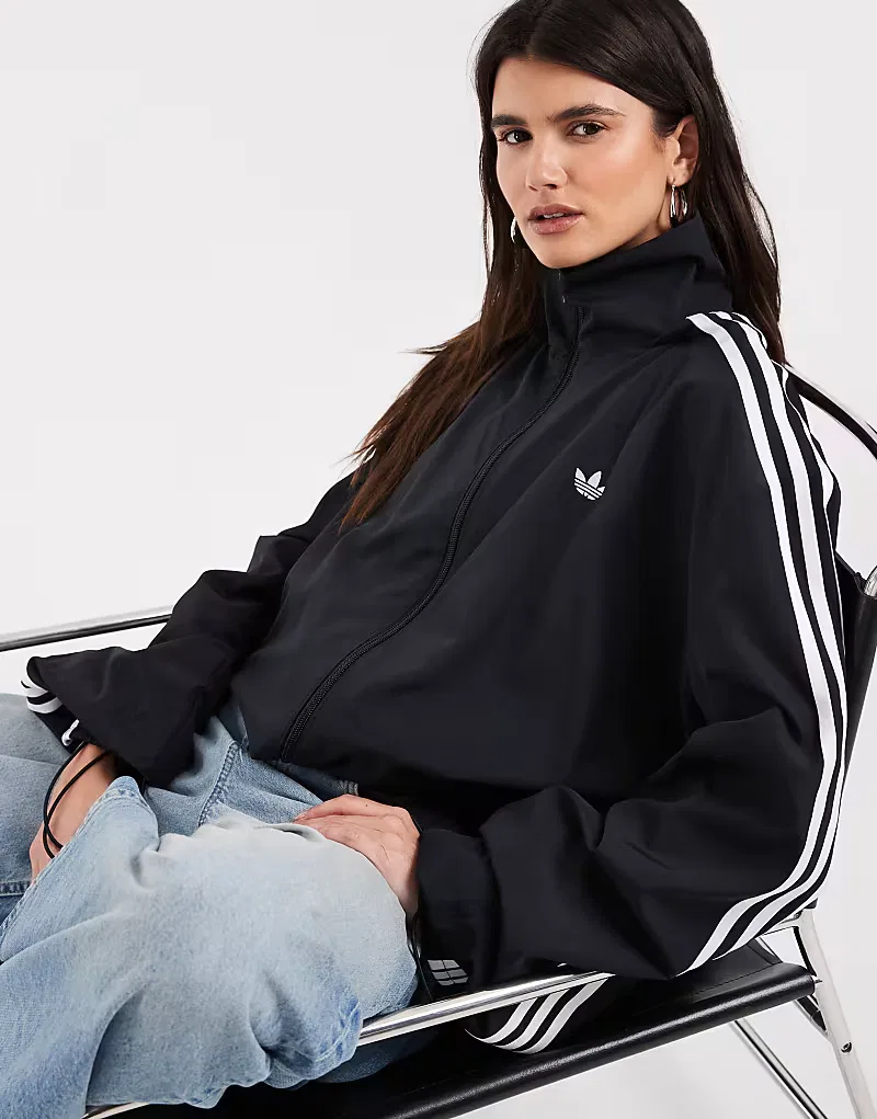 Спортивная куртка Adidas Originals Firebird из тканого материала, черный