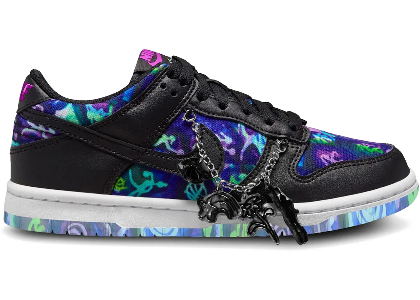 Детские кроссовки Lifestyle с принтом Nike Dunk Low Nike, Multi Color Black Vivid Purple