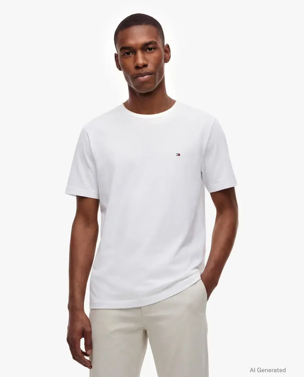 Мужская футболка из хлопка с длинным рукавом Tommy Hilfiger, Белый
