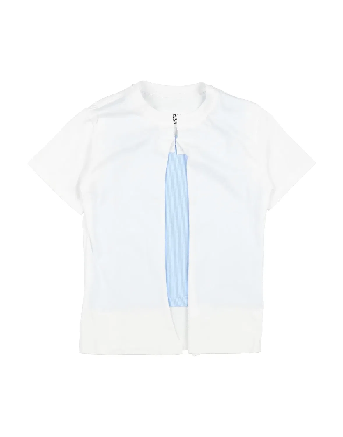 Футболка из рибаны с круглым вырезом MM6 Maison Margiela, белый