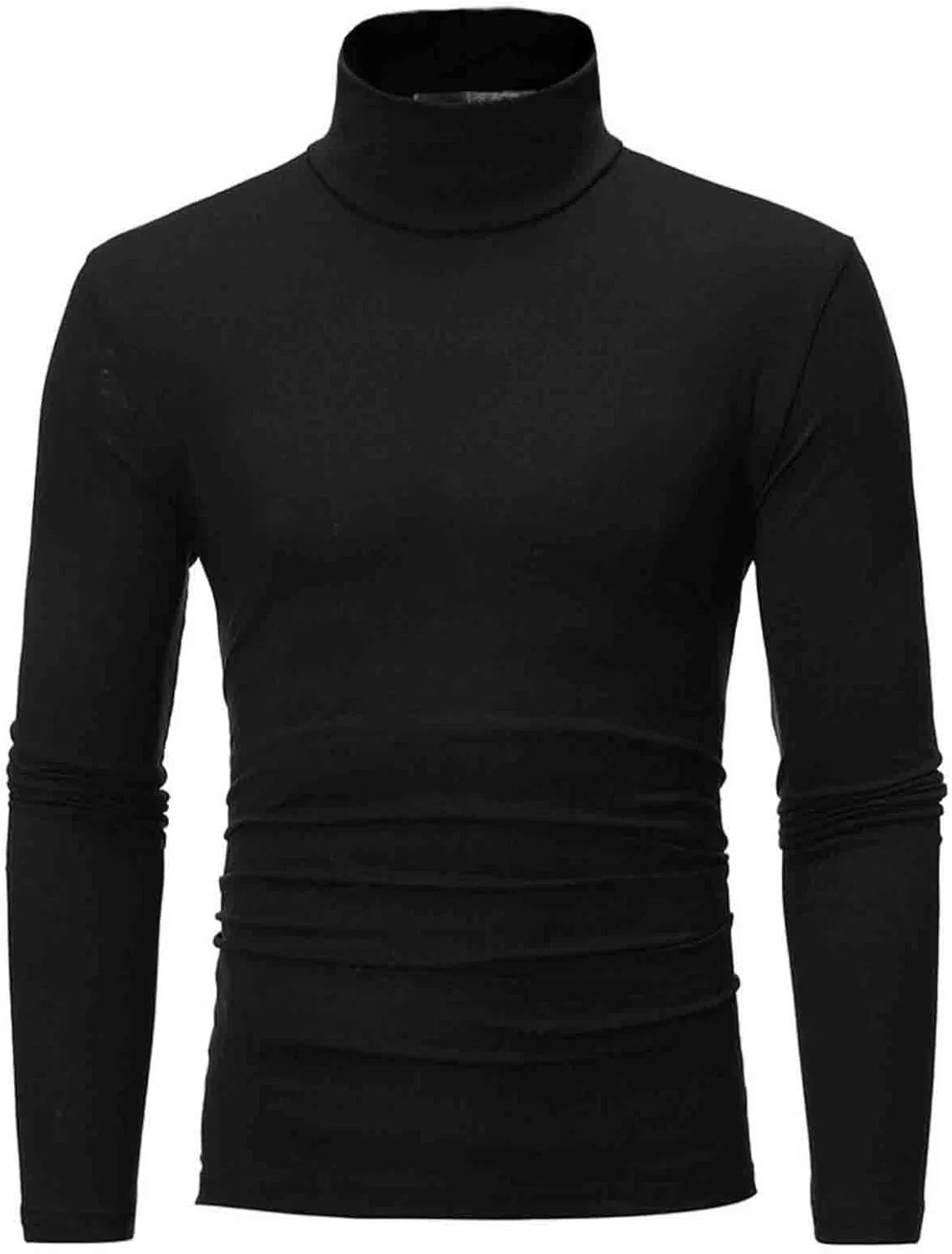 Мужская футболка с длинным рукавом и горлом-стойкой Regular Fit, Black — фото 2