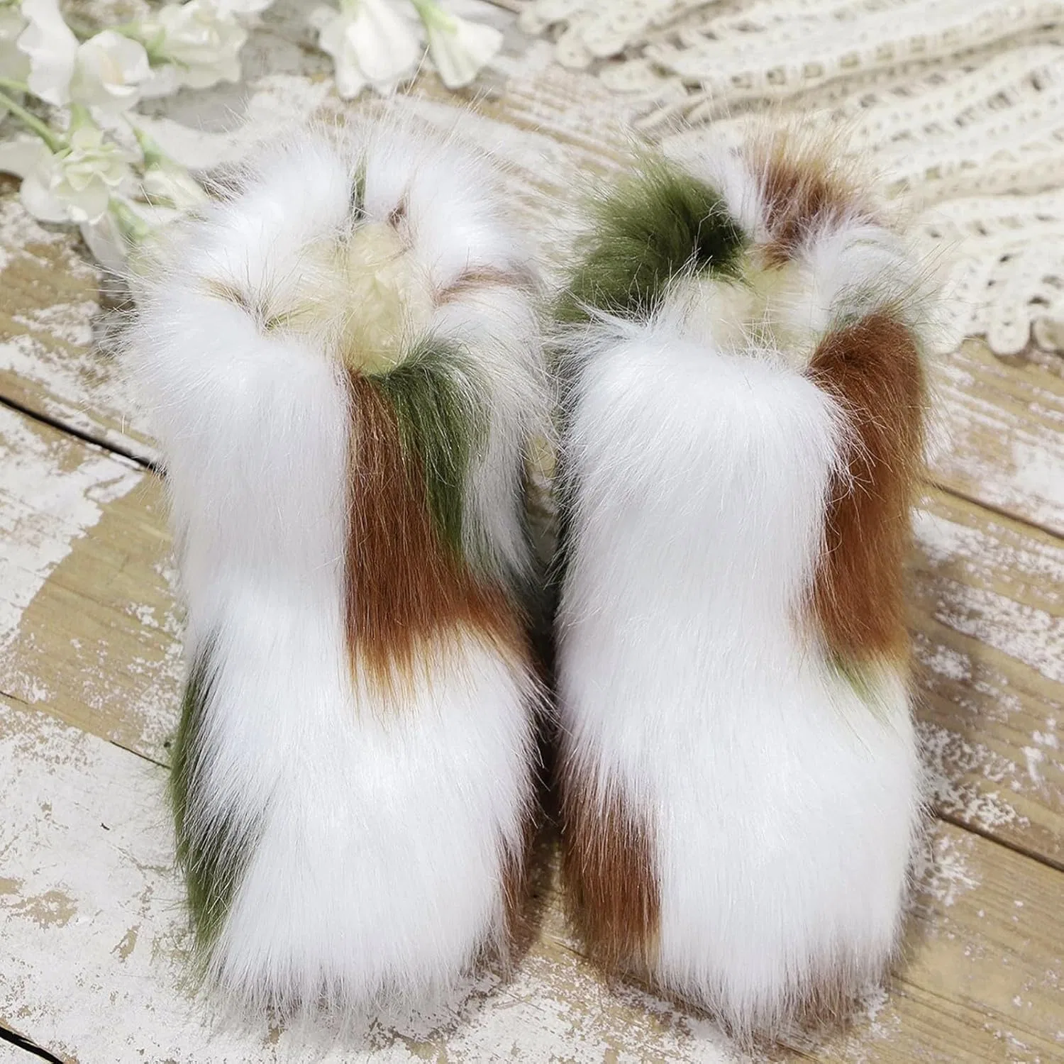 Детские зимние сапоги для девочек с меховой подкладкой FUNCOS, White Brown Green — фото 2