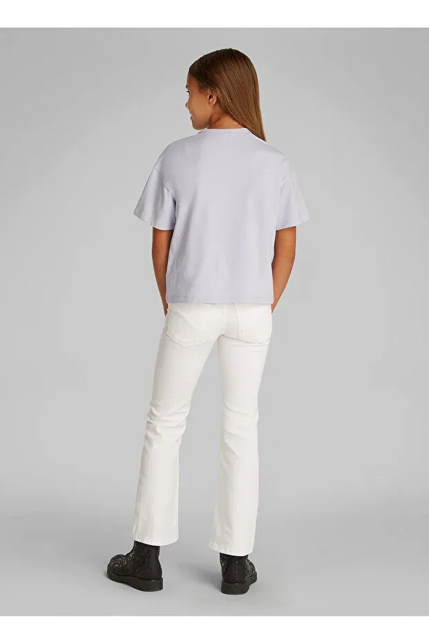 Детская футболка для девочек с принтом Calvin Klein, Lilac — фото 3