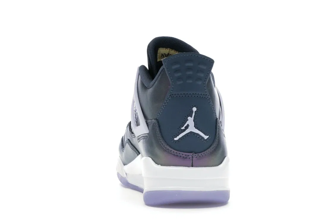 Детские кроссовки с замшевым верхом Jordan 4 Retro, Monsoon Blue/Armory Blue-Melon Tint-White — фото 4