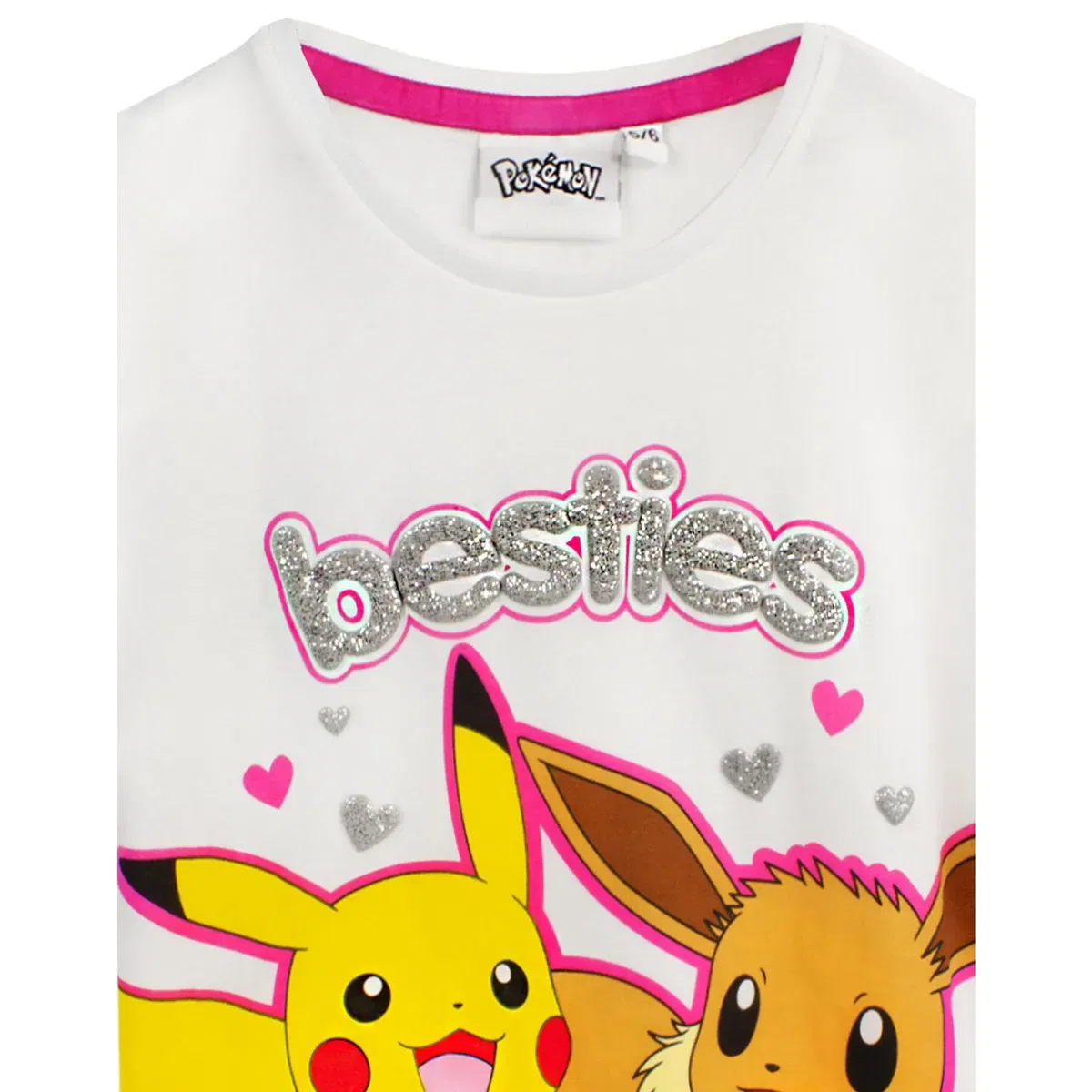 Детский комплект пижамы с коротким рукавом и длинной штаниной Pokemon Pikachu Eevee, White — фото 4