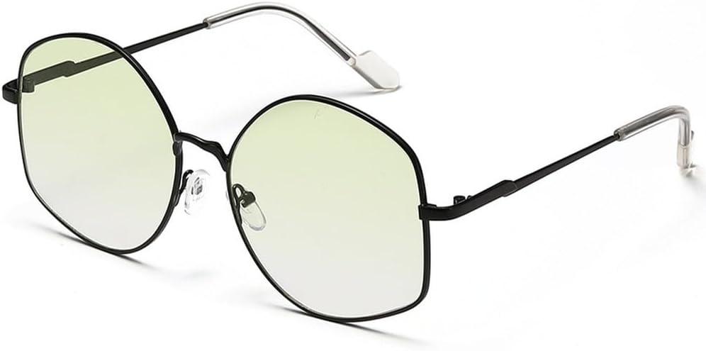 

Мужские солнцезащитные очки большого размера Polygon, модные металлические женские солнцезащитные очки с защитой от УФ-излучения UV400, модный аксессуар для очков TKKTLLT, Black Green