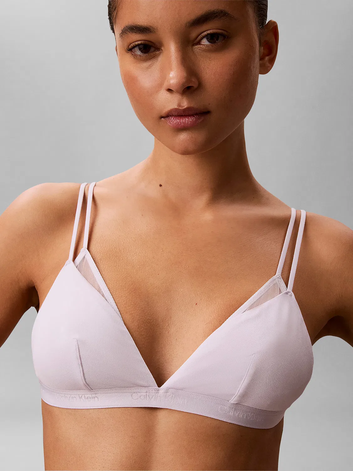 Треугольный бюстгальтер Calvin Klein пастельно-фиолетового цвета — фото 2