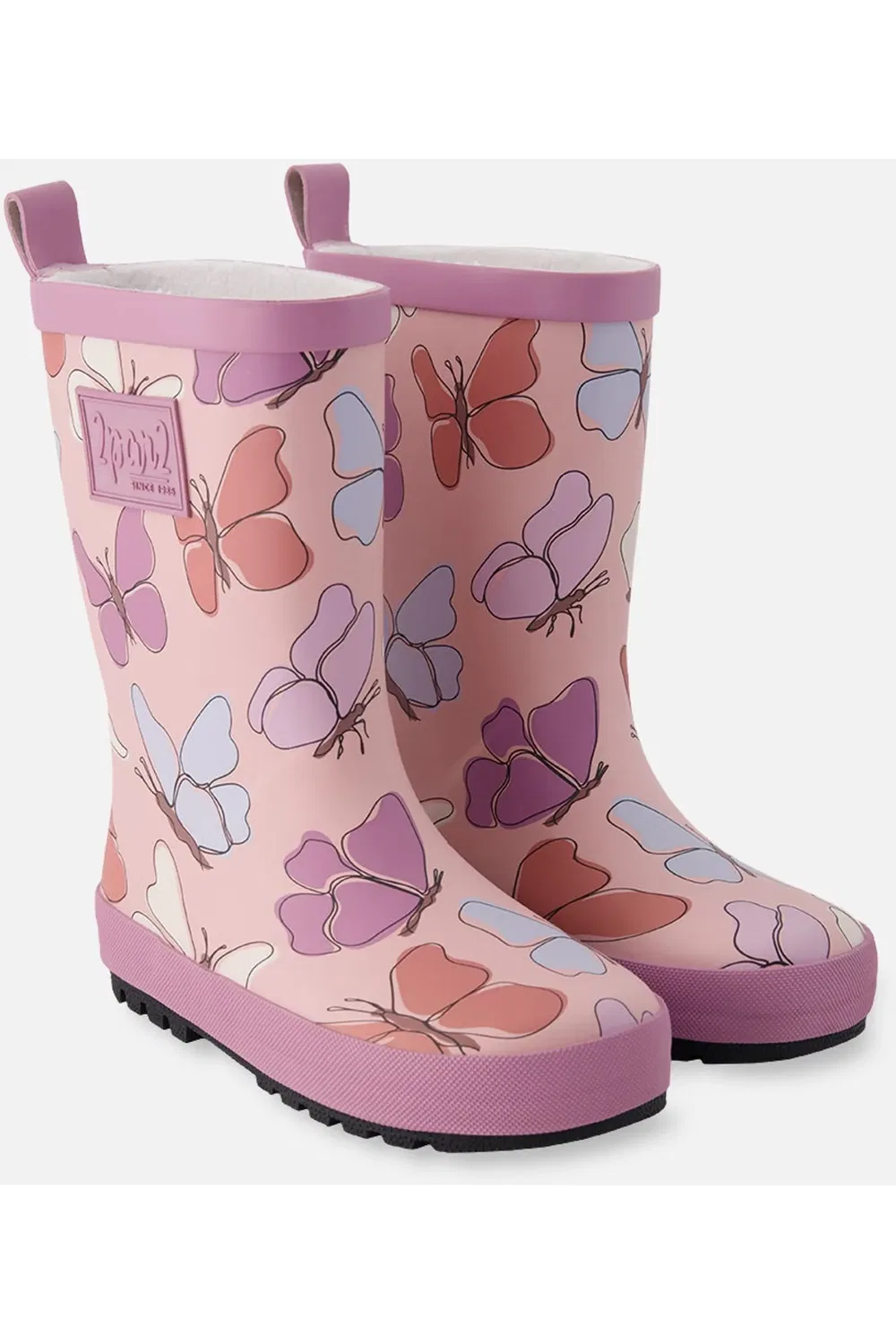Детские резиновые сапоги с бабочками Deux par Deux, Pink Butterfly Print