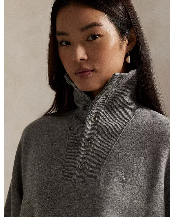 Женский свитшот с принтом Ralph Lauren, Grey Heather — фото 4