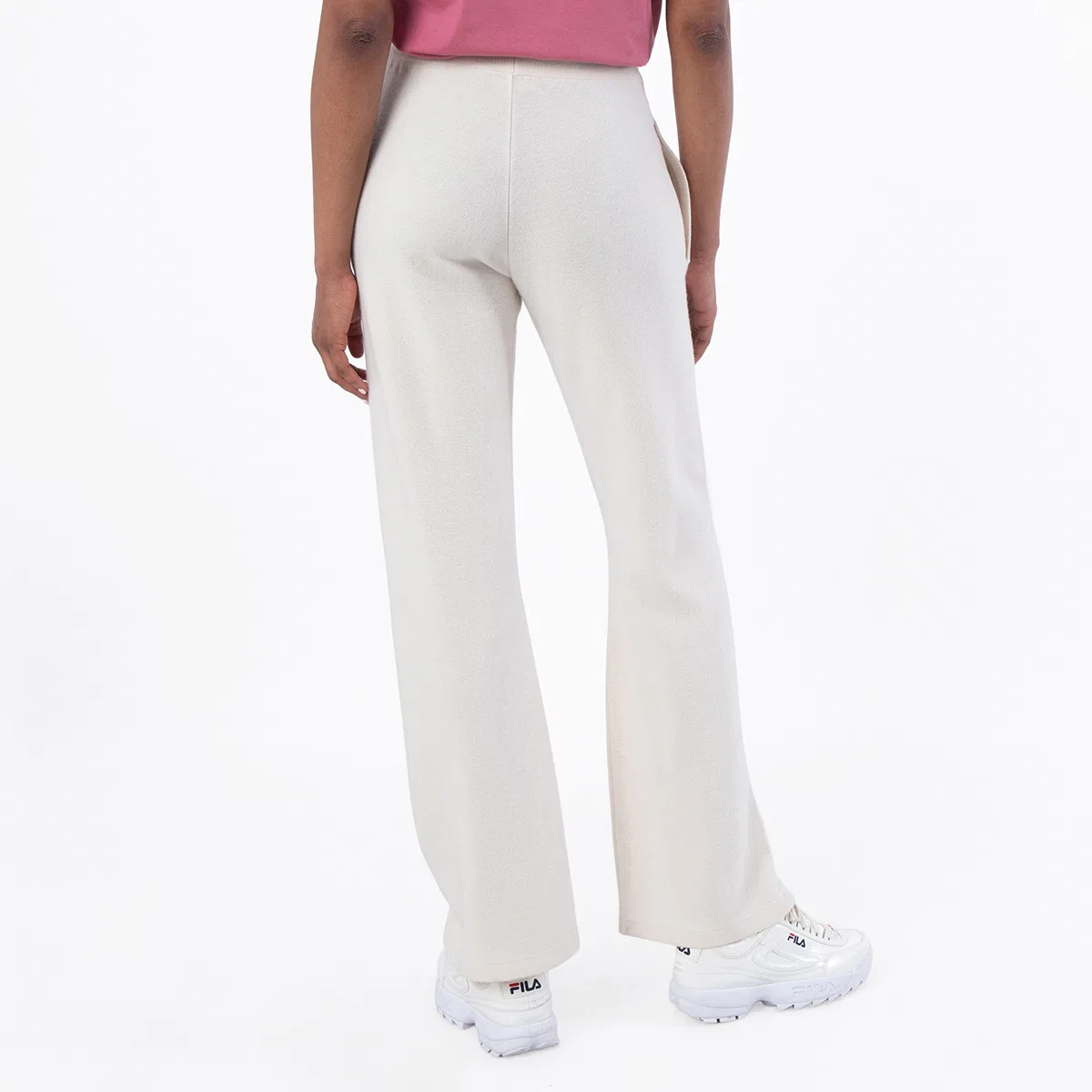 Брюки клеш из шерстяной смеси Wool-Blend Flared Towel Pants Versace, Bone — фото 3