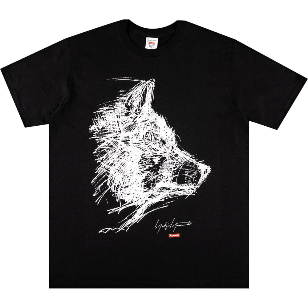 

Футболка Supreme x Yohji Yamamoto Scribble Wolf, черный