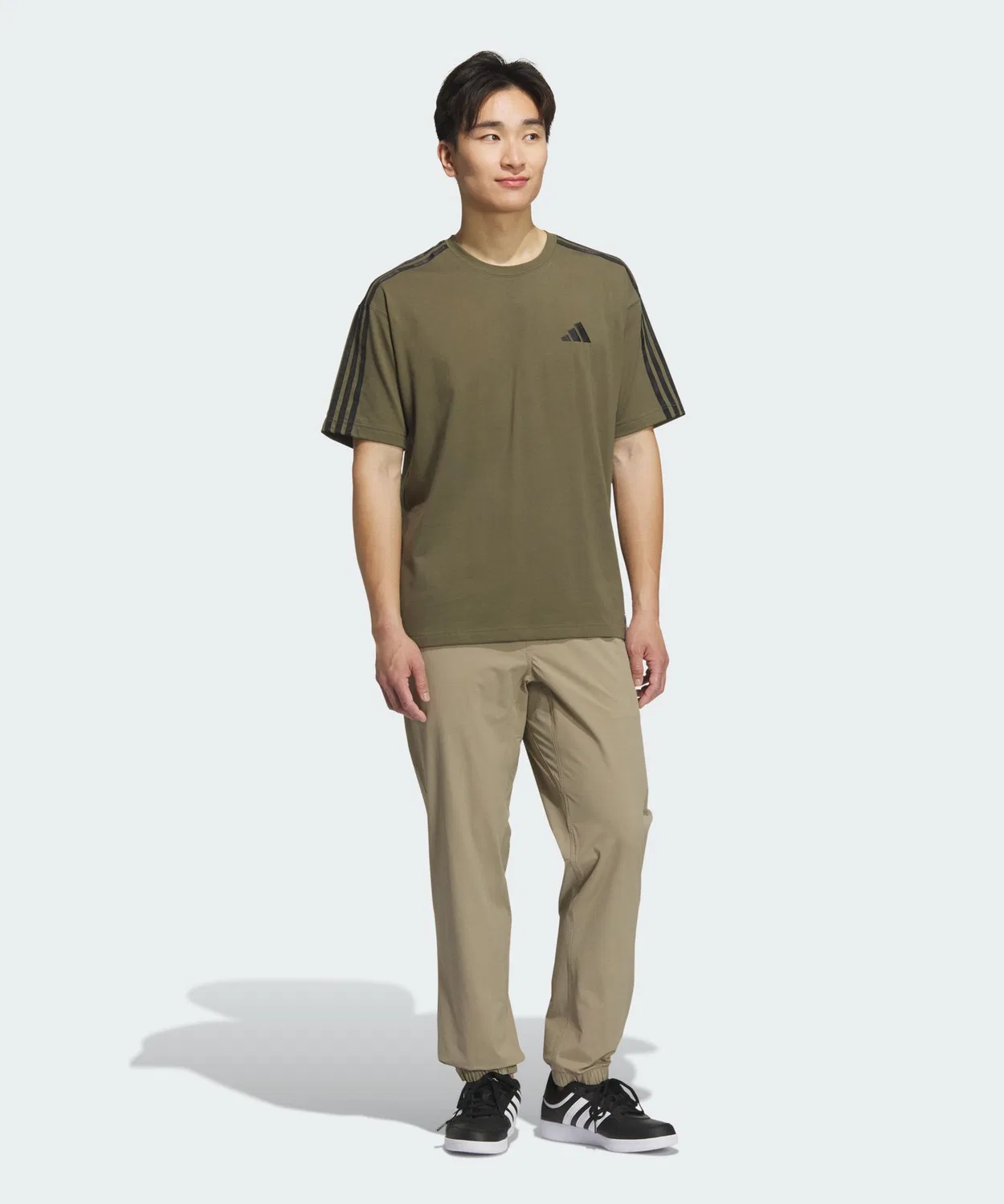 Мужские спортивные джоггеры из стрейч-ткани, полная длина, Essential Plus, Adidas, Brown — фото 3