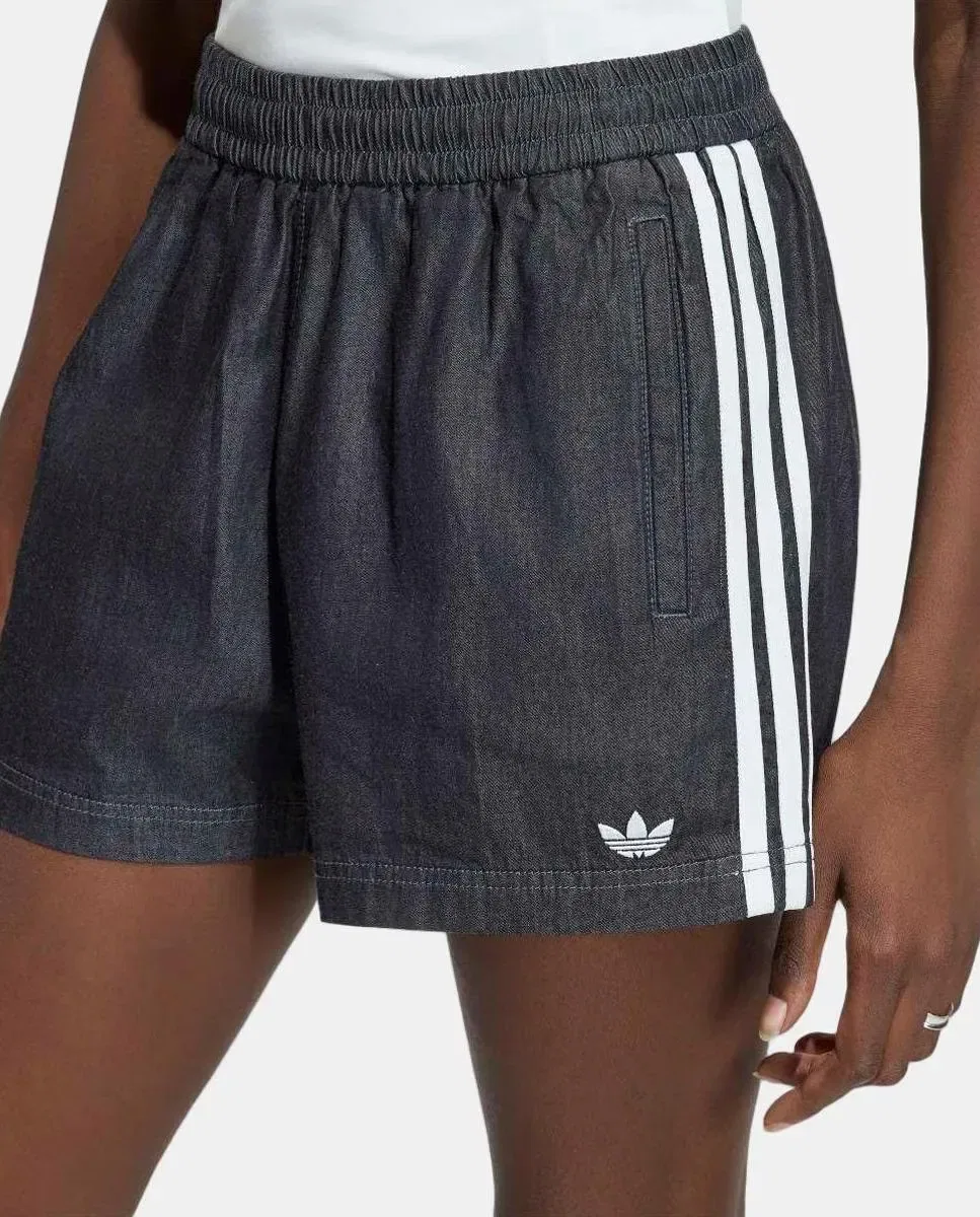 Женские шорты джинсовые adidas Originals, Negro — фото 3
