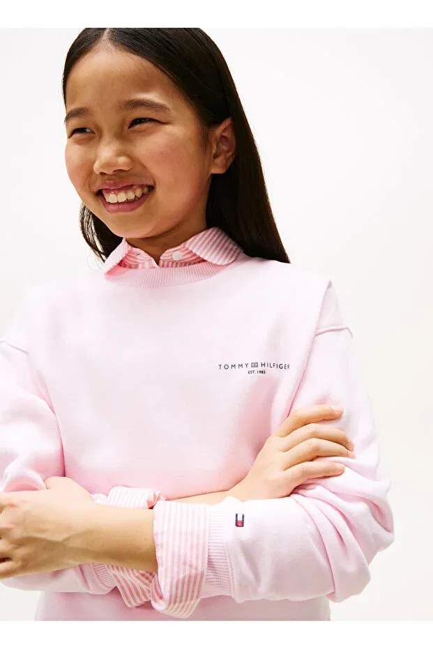 Детские свитшот для девочек с длинным рукавом Tommy Hilfiger, Light Pink — фото 2