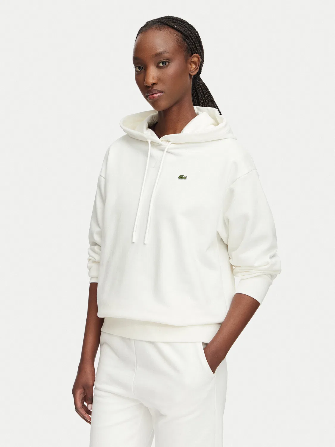 Женская толстовка стандартного кроя Lacoste, белый